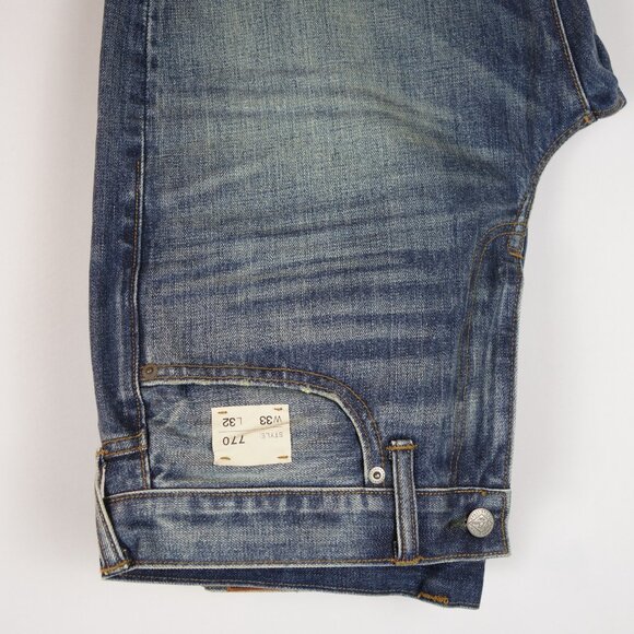 J. Crew 770 Kaihara Japanese Blue Denim Jeans New w/ Tags, Size 33 in x 32 in - Picture 10 of 16